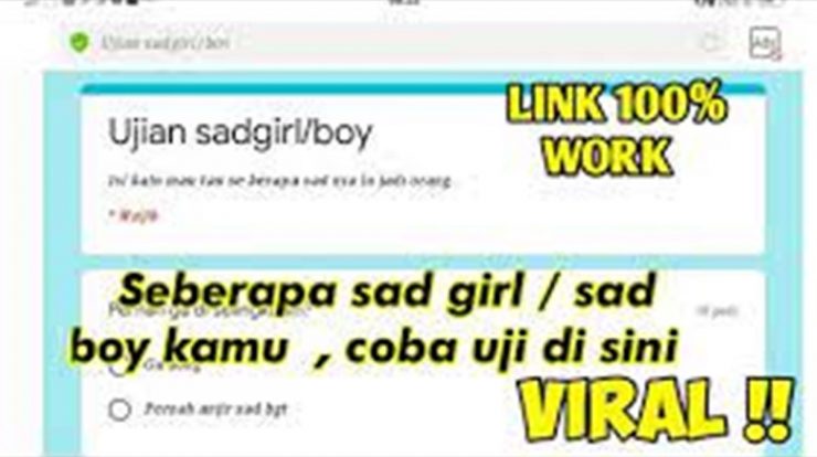 Link Ujian Sad Girl/Boy Viral dan Banyak Digunakan