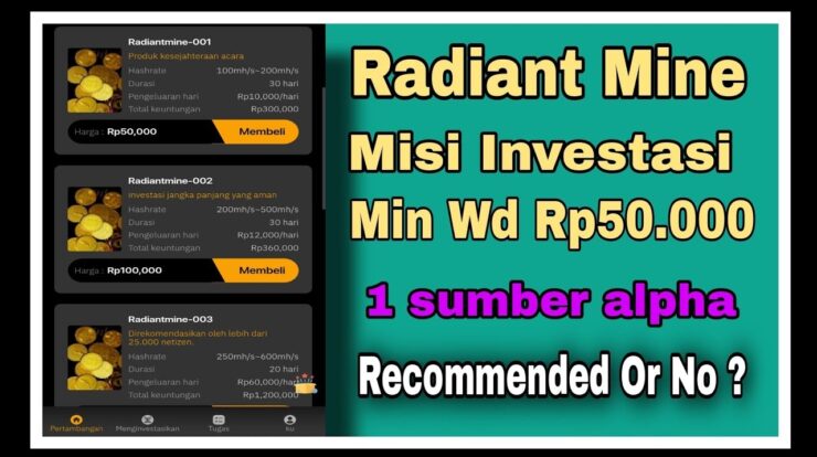 RadiantMine Com Apk Login Penghasil Uang Bonus 10.000 Membayar Apa Penipuan?