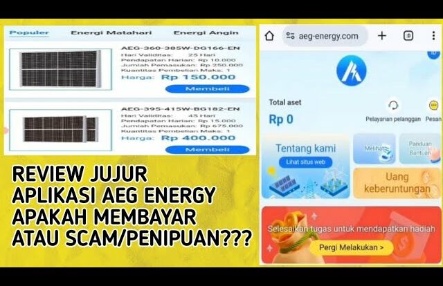 Aplikasi AEG Energy Penghasil Uang Apakah Benar Membayar Atau Penipuan?