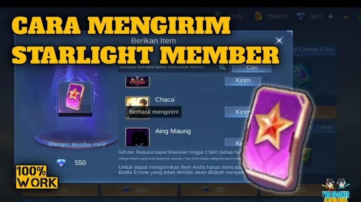 Cara Gift Starlight Ke Teman di Mobile Legends (ML) Dengan Mudah