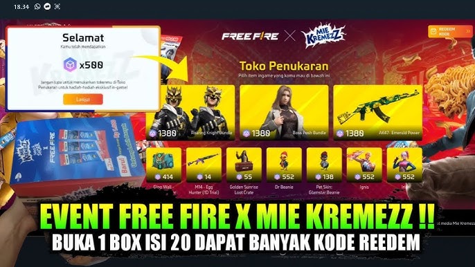 Panduan Lengkap Mengklaim Item Gratis dari Event Free Fire x Mie Kremezz