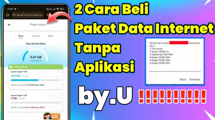 Cara Lengkap Isi Ulang Kuota Internet by.U Tanpa Aplikasi